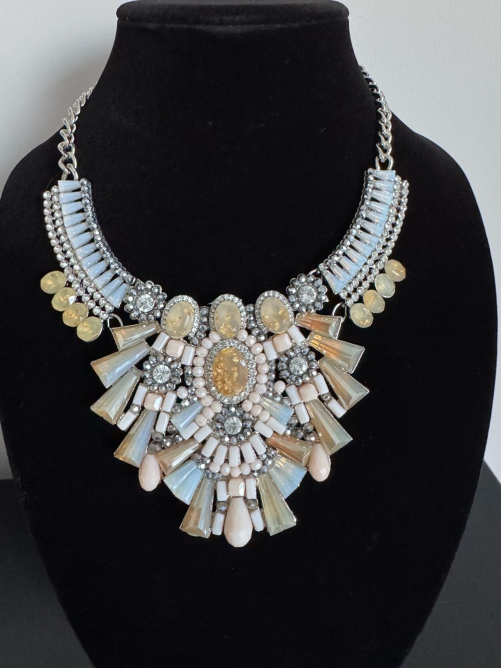 Statement Multi-Color Crystal Bib Necklace